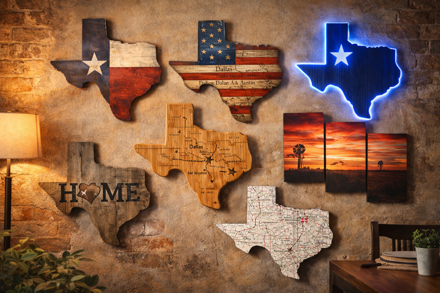 Texas Shaped Wall Decor